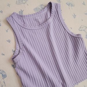 Lilac Ribbed Crop Top